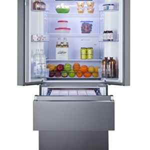 Summit Appliance FDRD152PL 27.5" Wide French Door Refrigerator-Freezer, Stainless Steel Look, Digital Controls, Interior LED Light, Open Door Alarm, No-frost Operation, Energy Saving Function