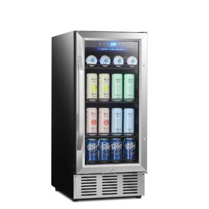 karcassin 15 inch wine cooler refrigerator – update version - compressor wine bottle chiller – single temp zones – stores upto 32 bottles