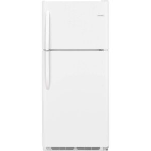 frigidaire fftr2021tw 30 inch freestanding top freezer refrigerator with 20.4 cu. ft. total capacity, 2 glass shelves, 5.1 cu. ft. freezer capacity, right hinge with reversible doors,hinge in white