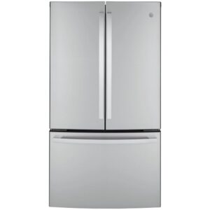 ge gwe23gynfs 36" french door refrigerator with 23.1 cu. ft. total capacity, energy star, in stainless steel