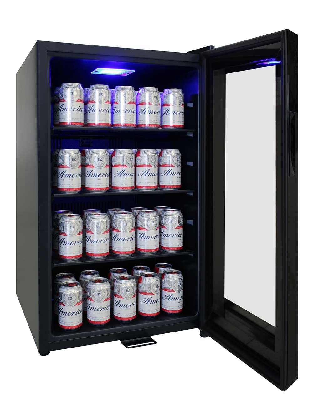 Vinotemp EL-BCU101-01 Refrigerator and Cooler Capacity Mini Drink Fridge with Touch Screen Temperature Control and Glass Door, 161 Can, Stainless Steel, 105 Beverage, Black