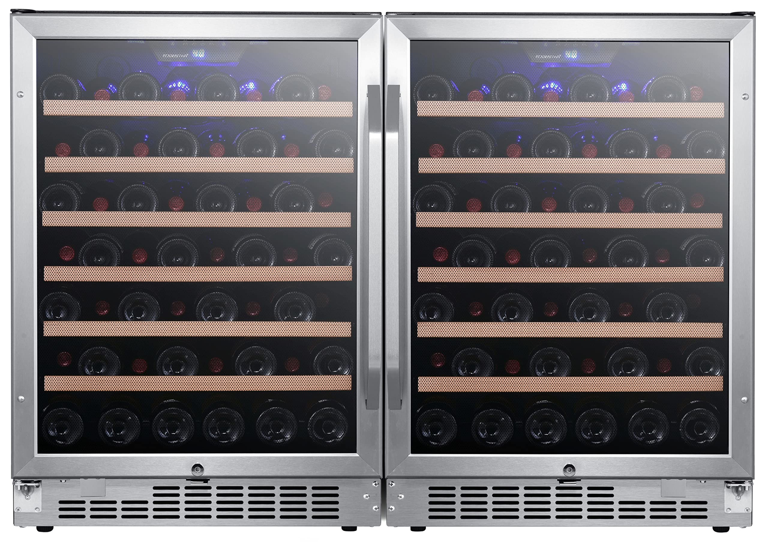 EdgeStar CWR532SZDUAL 47 Inch Wide 106 Bottle Built-In Side-by-Side Wine Cooler with LED Lighting
