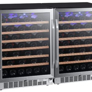 EdgeStar CWR532SZDUAL 47 Inch Wide 106 Bottle Built-In Side-by-Side Wine Cooler with LED Lighting