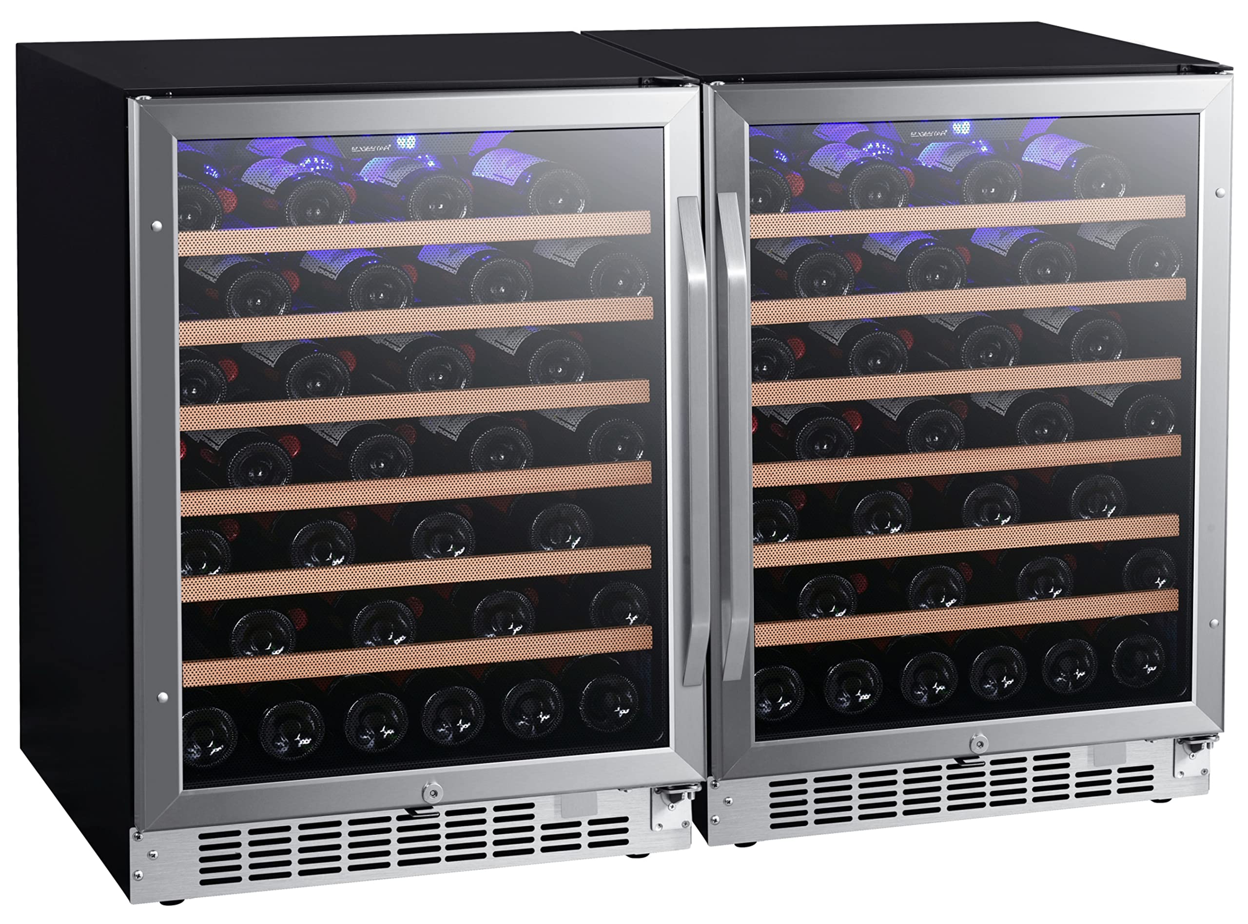 EdgeStar CWR532SZDUAL 47 Inch Wide 106 Bottle Built-In Side-by-Side Wine Cooler with LED Lighting