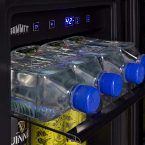 Summit Appliance ALBV15 ADA Compliant 15" Wide Built-in Undercounter Beverage Center for Home or Commercial Use with Glass Door, Automatic Defrost, Lock, Digital Thermostat and Black Cabinet