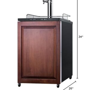 Summit SBC635MBIIFTWIN Built-in Commercial Beer Dispenser, Auto Defrost with Digital Thermostat, Dual Tap System, Panel-ready Door, and Black Cabinet