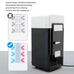 Mini Fridge,USB Small Refrigerators for Skincare Lipstick Perfume Beverage,Low Decibel Energy Saving Semiconductor Refrigeration Fridge Cooler for Car Home(Black)