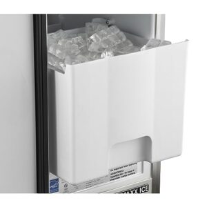 Maxx Ice MIM50P-O Indoor Outdoor Energy Star Built-in Under Counter Clear Ice Maker Machine with Drain Pump Reversible Door 65 Pound Production and 25 Pound Storage Capacity, 14.6" Wide, Silver