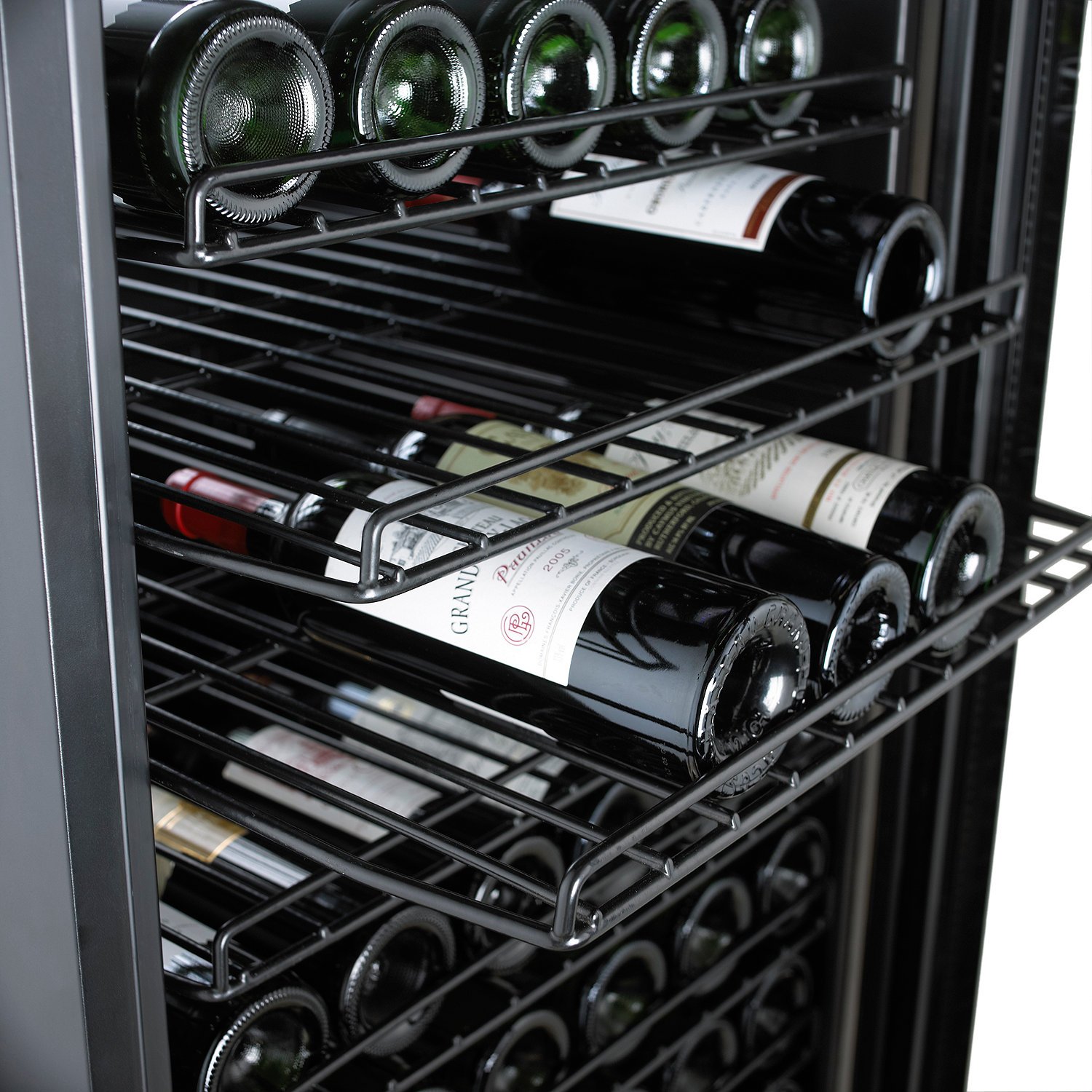 Wine Enthusiast Classic 165 Bottle Wine Refrigerator - Freestanding Touchscreen Wine Cooler, Black