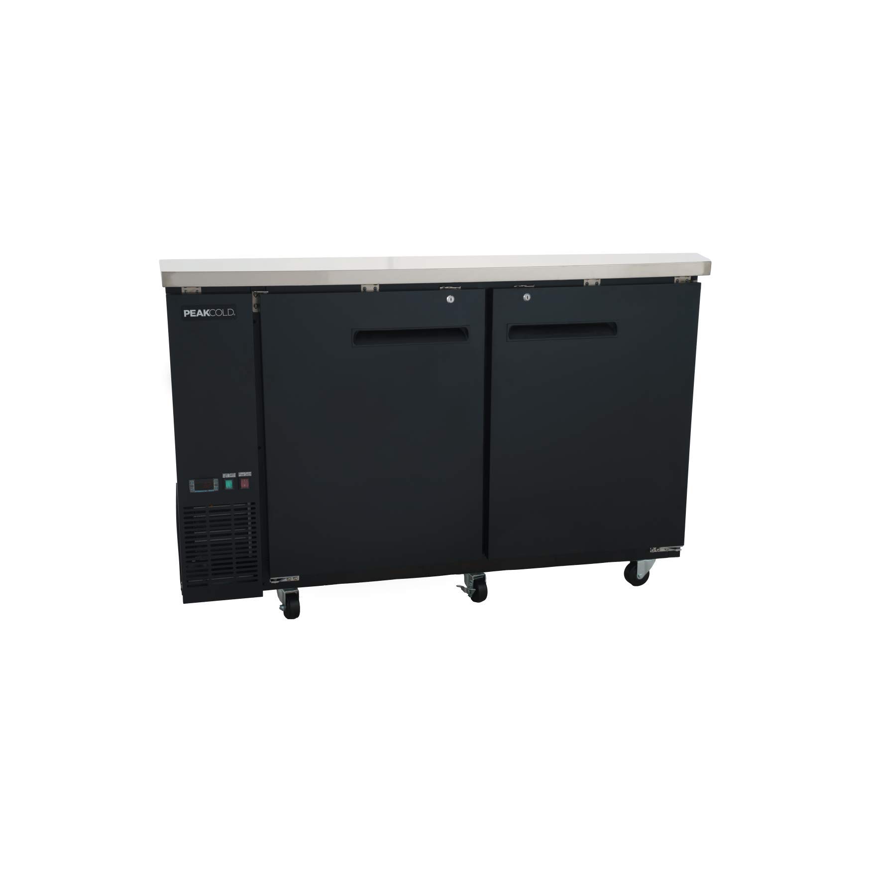 PEAKCOLD 2 Door Commercial Back Bar Cooler; Beer Fridge; Under Counter Refrigerator; 60" W