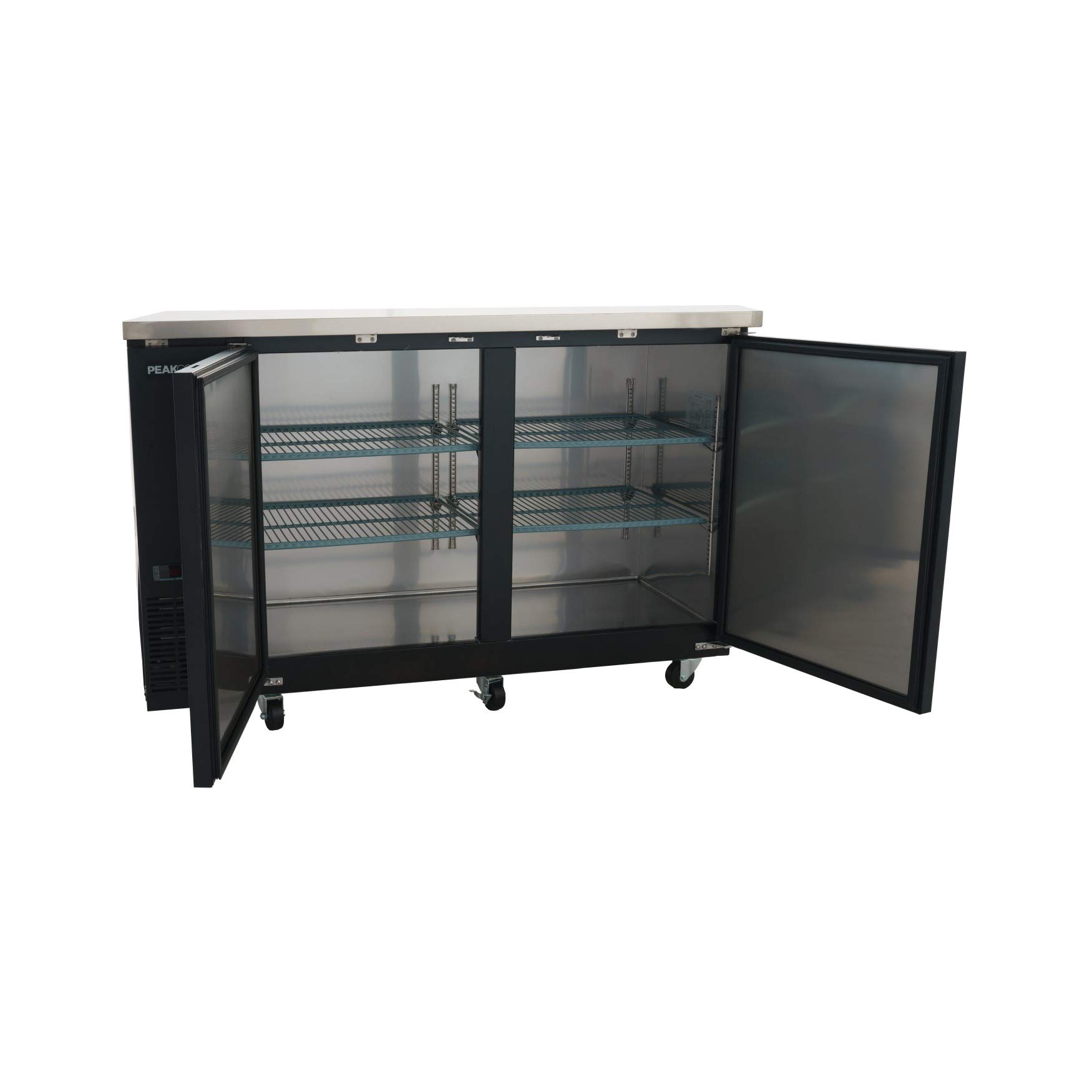 PEAKCOLD 2 Door Commercial Back Bar Cooler; Beer Fridge; Under Counter Refrigerator; 60" W