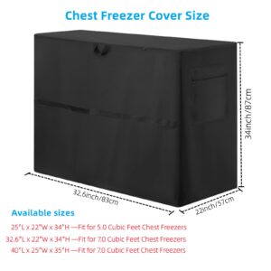 Vohunt Chest Freezer Cover,Outdoor & Indoor Deep Freezer Cover,Whterproof Dustproof Freezers Cover for Compact Chest Freezer 7.0 Cubic Feet Freezer Cover(32.6’’L x 22’’W x 34’’H)