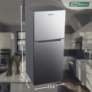 Conserv 24" Wide 10 cu.ft.Top Freezer Refrigerator Stainless