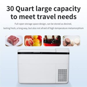 Car Refrigerator 12V 29 Quart 28Liters Portable Freezer Compact Refrigerators for Cars, Saloons Trucks Ships Up To -4 Degrees Fahrenheit Outdoor Travel Household White