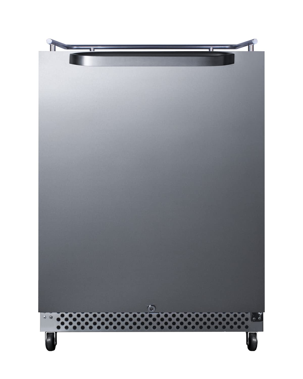 Summit Appliance SBC696OSNK 24' Wide Built-In Outdoor Kegerator, Weatherproof, Full-sized Beer Dispenser, 6.04 cu.ft Capacity, Digital Thermostat, Automatic Defrost, LED Lighting, Self-closing Door