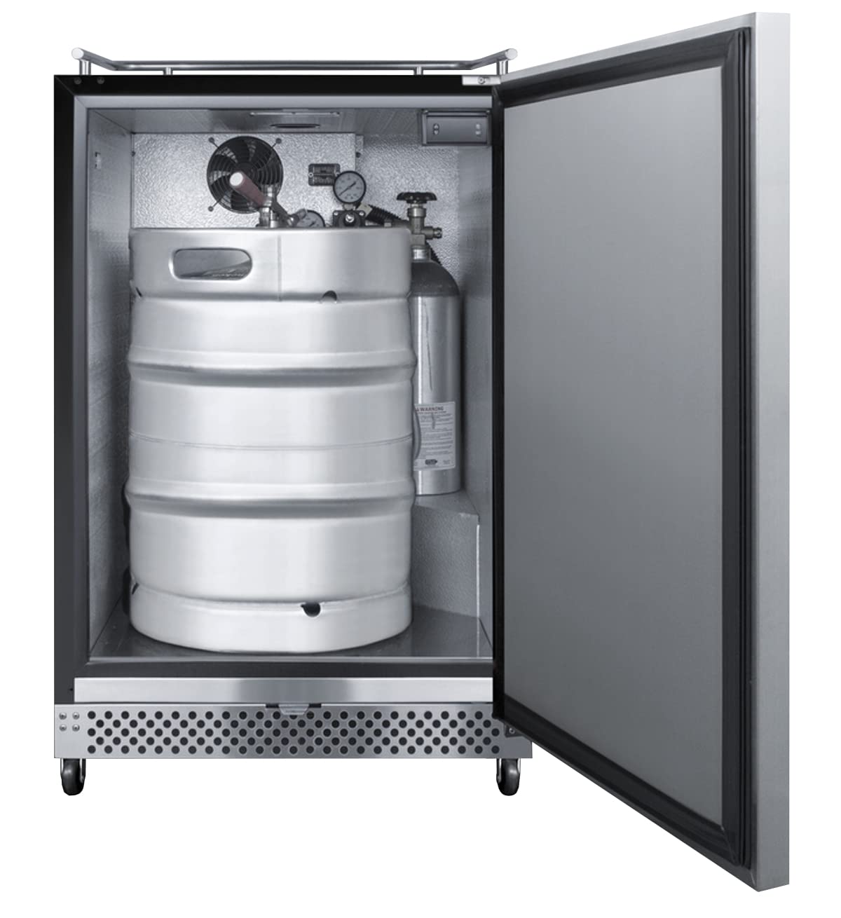 Summit Appliance SBC696OSNK 24' Wide Built-In Outdoor Kegerator, Weatherproof, Full-sized Beer Dispenser, 6.04 cu.ft Capacity, Digital Thermostat, Automatic Defrost, LED Lighting, Self-closing Door