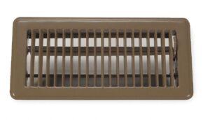 floor register, louvered, brown, 4 in max. duct height (in.), 10 in max. duct width (in.)-each
