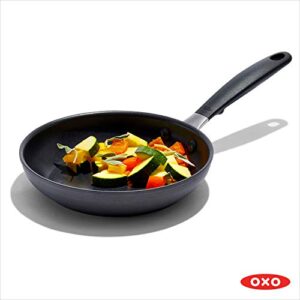 OXO Good Grips 8" Frying Pan Skillet, 3-Layered German Engineered Nonstick Coating, Stainless Steel Handle with Nonslip Silicone, Black