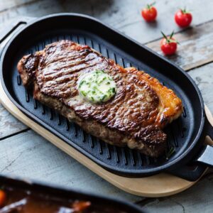 Ooni Cast Iron Grizzler Plate - Griddle Cast Iron Pan - Cast Iron Cookware with Removable Handle - Cast Iron Griddle - Pre-Seasoned Oven Safe