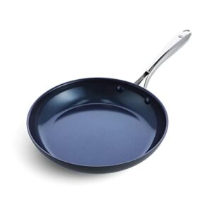 blue diamond cookware hard anodized ceramic nonstick, 10" frying pan skillet, pfas-free, dishwasher safe, oven safe, grey