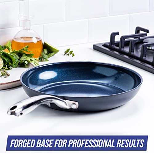 Blue Diamond Cookware Hard Anodized Ceramic Nonstick, 10" Frying Pan Skillet, PFAS-Free, Dishwasher Safe, Oven Safe, Grey