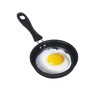 demoyaya one egg frying pan, mini induction frying eggs pan, 4.7" single egg durable small pan with handle heat resistant non stick pot, portable pan for stove gas induction hob
