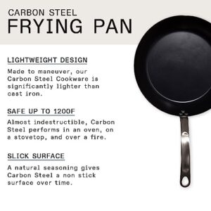 Made In Cookware - 12" Blue Carbon Steel Frying Pan - (Like Cast Iron, but Better) - Professional Cookware - Crafted in France - Induction Compatible