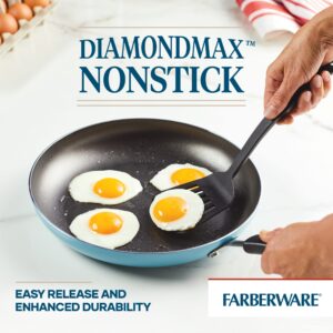 Farberware Cookstart DiamondMax Nonstick Frying Pan/Skillet, Dishwasher Safe, 12 Inch - Aqua