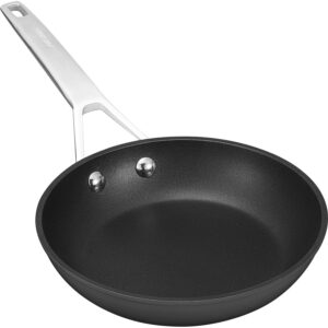 msmk 7 inch small frying pan, carbonize also nonstick omelette pan, pfoa free non-toxic, scratch-resistant, induction egg skillet, for induction, ceramic and gas cooktops