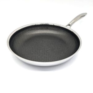 cooksy 11 inch hexagon surface hybrid stainless steel frying pan