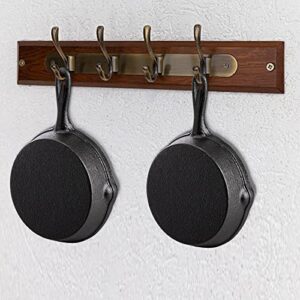 Hiceeden 4 Pack Mini Cast Iron Skillet, 4" Small Frying Pans with Double Drip-Spouts for Stove, Oven, Grill Safe, Indoor and Outdoor Use, Non-stick
