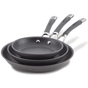 Circulon Radiance Hard Anodized Nonstick Frying / Fry Pan Set / Skillet Set - 8.5 Inch, 10 Inch, and 12.25 Inch , Gray