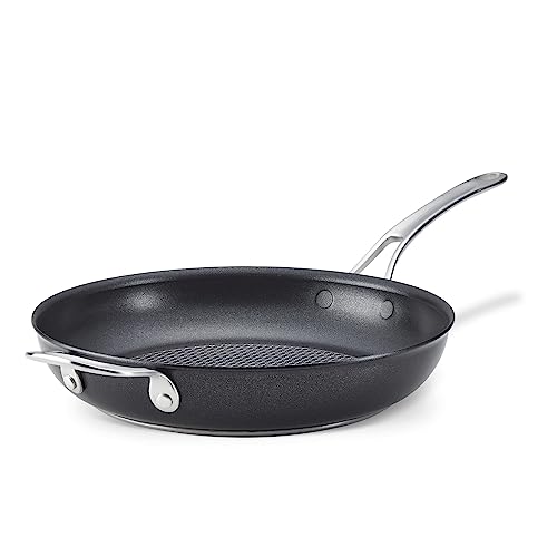 Anolon X Hybrid Nonstick Frying Pan/Skillet with Helper Handle, 12 Inch, Dark Gray