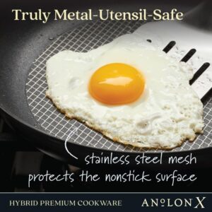 Anolon X Hybrid Nonstick Frying Pan/Skillet with Helper Handle, 12 Inch, Dark Gray