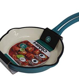 Mirro MIR-19060 6" Mini Cast Iron Skillet, Teal, Ready to Use