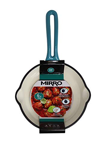 Mirro MIR-19060 6" Mini Cast Iron Skillet, Teal, Ready to Use