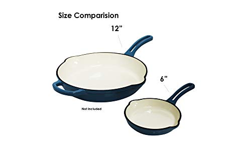 Mirro MIR-19060 6" Mini Cast Iron Skillet, Teal, Ready to Use