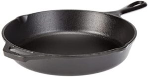 lodge 10 inch cast iron chef skillet. pre-seasoned cast iron pan with sloped edges for sautes and stir fry.