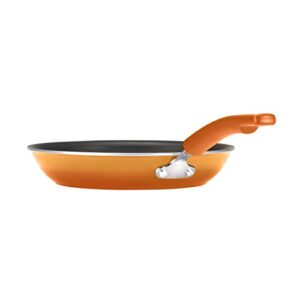 Rachael Ray Brights Nonstick Frying Pan Set / Fry Pan Set / Skillet Set - 9.25 Inch and 11 Inch, Orange