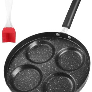 NINGVIHE Egg Pan,Non Stick Frying Pan,Skillet Pans for Cooking,Multi Egg Cooker Pan for Breakfast,Safe Non-stick Coating(Round)