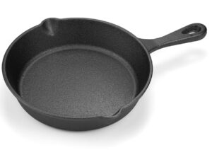 lawei cast iron skillets -8 inch non-stick pre-seasoned skillet frying pan for kitchen cooking eggs, meat, pancake, indoor and outdoor use, oven, grill, stovetop, induction safe