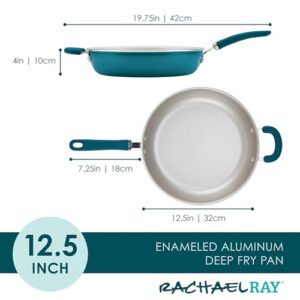 Rachael Ray Create Delicious Deep Nonstick Frying Pan / Fry Pan / Skillet - 12.5 Inch, Blue