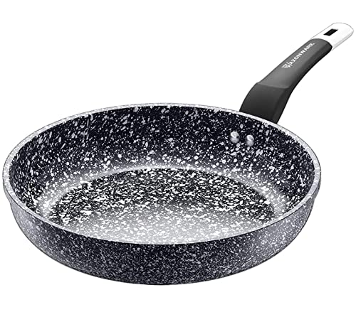 WaxonWare 11 Inch Ceramic Nonstick Frying Pan/Nonstick Skillet, Large Anti-Warp Non-Toxic PTFE PFOA Free Granite Nonstick Pan, Induction Cooking Compatible, Non-Stick Egg Frying Pan- STONETEC Series