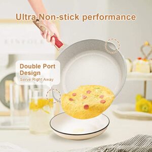 Bobikuke Nonstick Deep Frying Pan, 8-inch Saute Pan Non Stick Skillets Pan for Cooking, Egg Frying Pan with Removable Handle, Dishwasher Safe, Oven Safe, PFOA Free