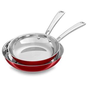 KitchenAid Stainless Steel 8 and 10 Skillets Twin Pack