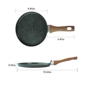 LECOOKING Nonstick Crepe Pan, 8.5 Inch Griddle Pan, Fry Pans for Cooking Eggs, Omelettes, and More - Non-Stick Marble Coating Skillet Induction Compatible
