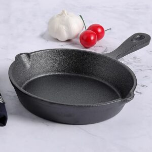 HAWOK Mini Pre- seasoned Cast Iron Skillet,Dia.6 inch Round pan cast iron server frying pan…
