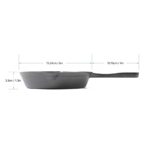 HAWOK Mini Pre- seasoned Cast Iron Skillet,Dia.6 inch Round pan cast iron server frying pan…