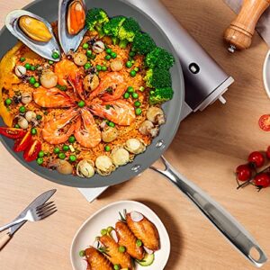 Flamingpan 10.5 Inch Nonstick Frying Pan, Internal Ceramic Coating, Smooth and Easy to Clean, Non-stick Frying Pan has great permeability and versatility, Skillet for Use in Family, Party and Party.