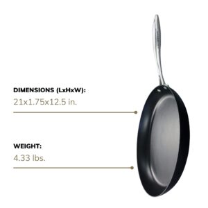 SCANPAN Professional 12.5” Fry Pan - Easy-to-Use Nonstick Cookware - Dishwasher, Metal Utensil & Oven Safe - Made in Denmark